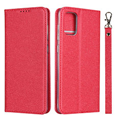 Leather Case Stands Flip Cover L02 Holder for Samsung Galaxy A51 4G Red
