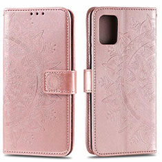 Leather Case Stands Flip Cover L02 Holder for Samsung Galaxy A71 5G Rose Gold