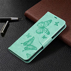 Leather Case Stands Flip Cover L02 Holder for Samsung Galaxy F12 Matcha Green