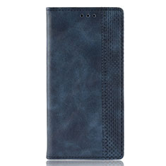 Leather Case Stands Flip Cover L02 Holder for Samsung Galaxy M21 Blue