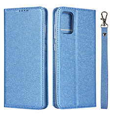 Leather Case Stands Flip Cover L02 Holder for Samsung Galaxy M40S Sky Blue