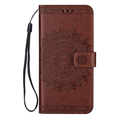 Leather Case Stands Flip Cover L02 Holder for Samsung Galaxy S20 5G Brown