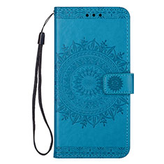 Leather Case Stands Flip Cover L02 Holder for Samsung Galaxy S20 Blue