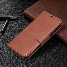 Leather Case Stands Flip Cover L02 Holder for Samsung Galaxy S20 FE 2022 5G Brown