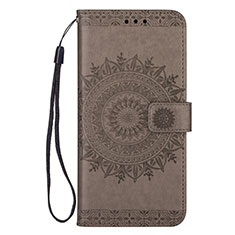 Leather Case Stands Flip Cover L02 Holder for Samsung Galaxy S20 Gray