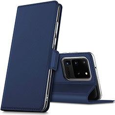 Leather Case Stands Flip Cover L02 Holder for Samsung Galaxy S20 Ultra Blue