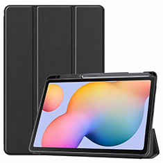 Leather Case Stands Flip Cover L02 Holder for Samsung Galaxy Tab S6 Lite 10.4 SM-P610 Black