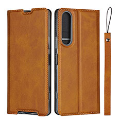 Leather Case Stands Flip Cover L02 Holder for Sony Xperia 1 II Orange