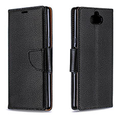 Leather Case Stands Flip Cover L02 Holder for Sony Xperia 10 Black