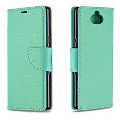 Leather Case Stands Flip Cover L02 Holder for Sony Xperia 10 Green