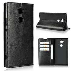Leather Case Stands Flip Cover L02 Holder for Sony Xperia XA2 Ultra Black