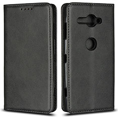 Leather Case Stands Flip Cover L02 Holder for Sony Xperia XZ2 Compact Black