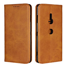 Leather Case Stands Flip Cover L02 Holder for Sony Xperia XZ3 Orange