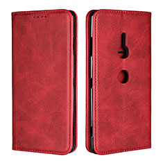 Leather Case Stands Flip Cover L02 Holder for Sony Xperia XZ3 Red