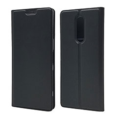 Leather Case Stands Flip Cover L02 Holder for Sony Xperia XZ4 Black