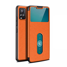 Leather Case Stands Flip Cover L02 Holder for Vivo V20 Pro 5G Orange