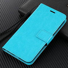Leather Case Stands Flip Cover L02 Holder for Vivo X50 Lite Sky Blue