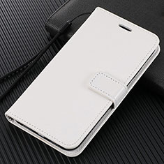 Leather Case Stands Flip Cover L02 Holder for Vivo X50 Lite White