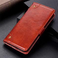 Leather Case Stands Flip Cover L02 Holder for Vivo Y11s Light Brown