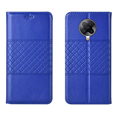 Leather Case Stands Flip Cover L02 Holder for Xiaomi Poco F2 Pro Blue