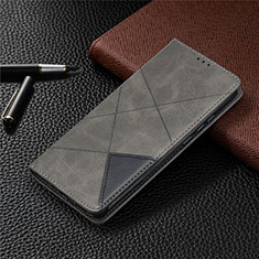 Leather Case Stands Flip Cover L02 Holder for Xiaomi Redmi 10A 4G Gray