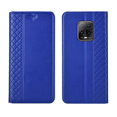 Leather Case Stands Flip Cover L02 Holder for Xiaomi Redmi 10X 5G Blue