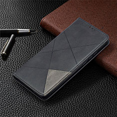 Leather Case Stands Flip Cover L02 Holder for Xiaomi Redmi 9 India Black