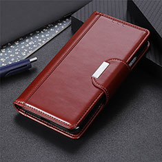 Leather Case Stands Flip Cover L02 Holder for Xiaomi Redmi 9AT Brown