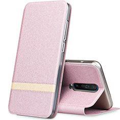 Leather Case Stands Flip Cover L02 Holder for Xiaomi Redmi K30 4G Rose Gold