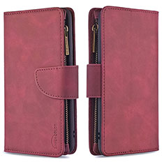 Leather Case Stands Flip Cover L03 Holder for Apple iPhone 13 Pro Max Red Wine