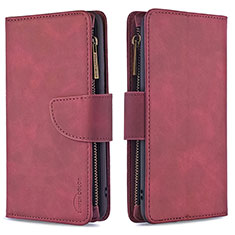 Leather Case Stands Flip Cover L03 Holder for Apple iPhone 14 Pro Red Wine