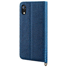 Leather Case Stands Flip Cover L03 Holder for Apple iPhone XR Blue
