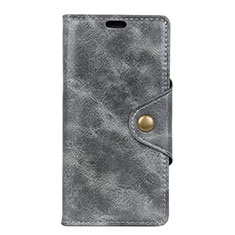 Leather Case Stands Flip Cover L03 Holder for Asus Zenfone 5 Lite ZC600KL Gray