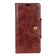Leather Case Stands Flip Cover L03 Holder for Doogee X60L Brown