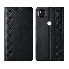 Leather Case Stands Flip Cover L03 Holder for Google Pixel 4a Black