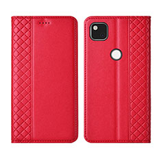Leather Case Stands Flip Cover L03 Holder for Google Pixel 4a Red
