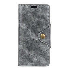 Leather Case Stands Flip Cover L03 Holder for HTC Desire 12S Gray