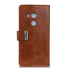 Leather Case Stands Flip Cover L03 Holder for HTC U11 Eyes Brown