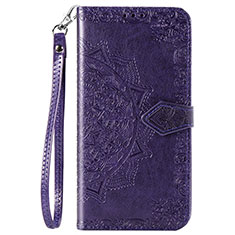 Leather Case Stands Flip Cover L03 Holder for Huawei Enjoy 10 Purple