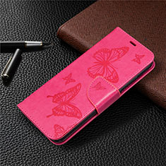 Leather Case Stands Flip Cover L03 Holder for Huawei Honor 9C Hot Pink