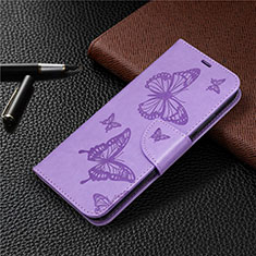 Leather Case Stands Flip Cover L03 Holder for Huawei Honor 9C Purple