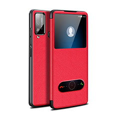 Leather Case Stands Flip Cover L03 Holder for Huawei Honor Play4T Red