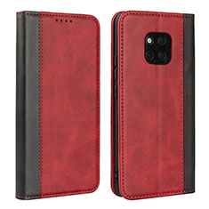 Leather Case Stands Flip Cover L03 Holder for Huawei Mate 20 Pro Red