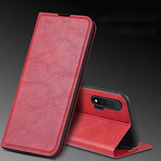 Leather Case Stands Flip Cover L03 Holder for Huawei Nova 6 5G Red