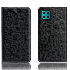 Leather Case Stands Flip Cover L03 Holder for Huawei Nova 6 SE Black