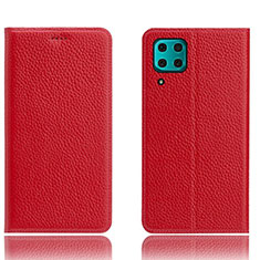 Leather Case Stands Flip Cover L03 Holder for Huawei Nova 6 SE Red