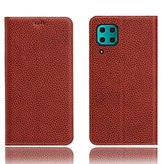 Leather Case Stands Flip Cover L03 Holder for Huawei Nova 6 SE Red Wine