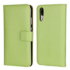 Leather Case Stands Flip Cover L03 Holder for Huawei P20 Green