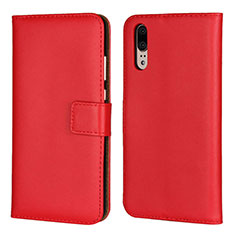 Leather Case Stands Flip Cover L03 Holder for Huawei P20 Red