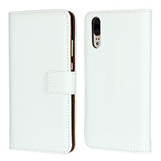 Leather Case Stands Flip Cover L03 Holder for Huawei P20 White